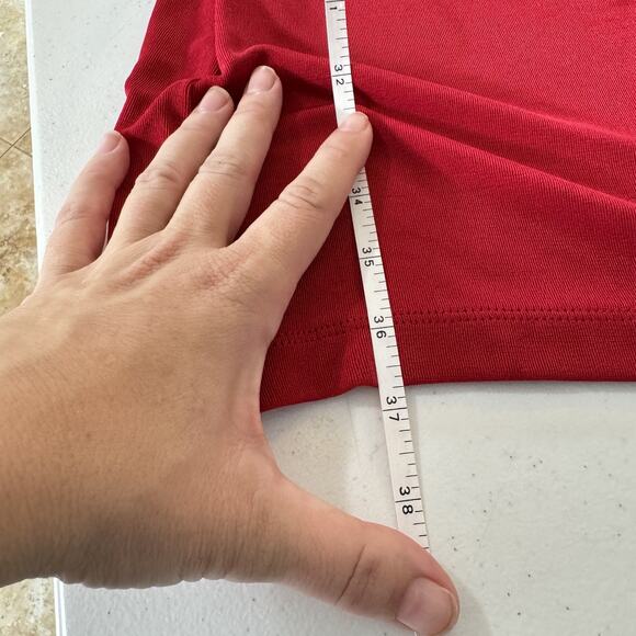 Chico's Travelers Slinky Knit Wrap Dress Size 1 = US M Red Classic Office Travel - Picture 7 of 11